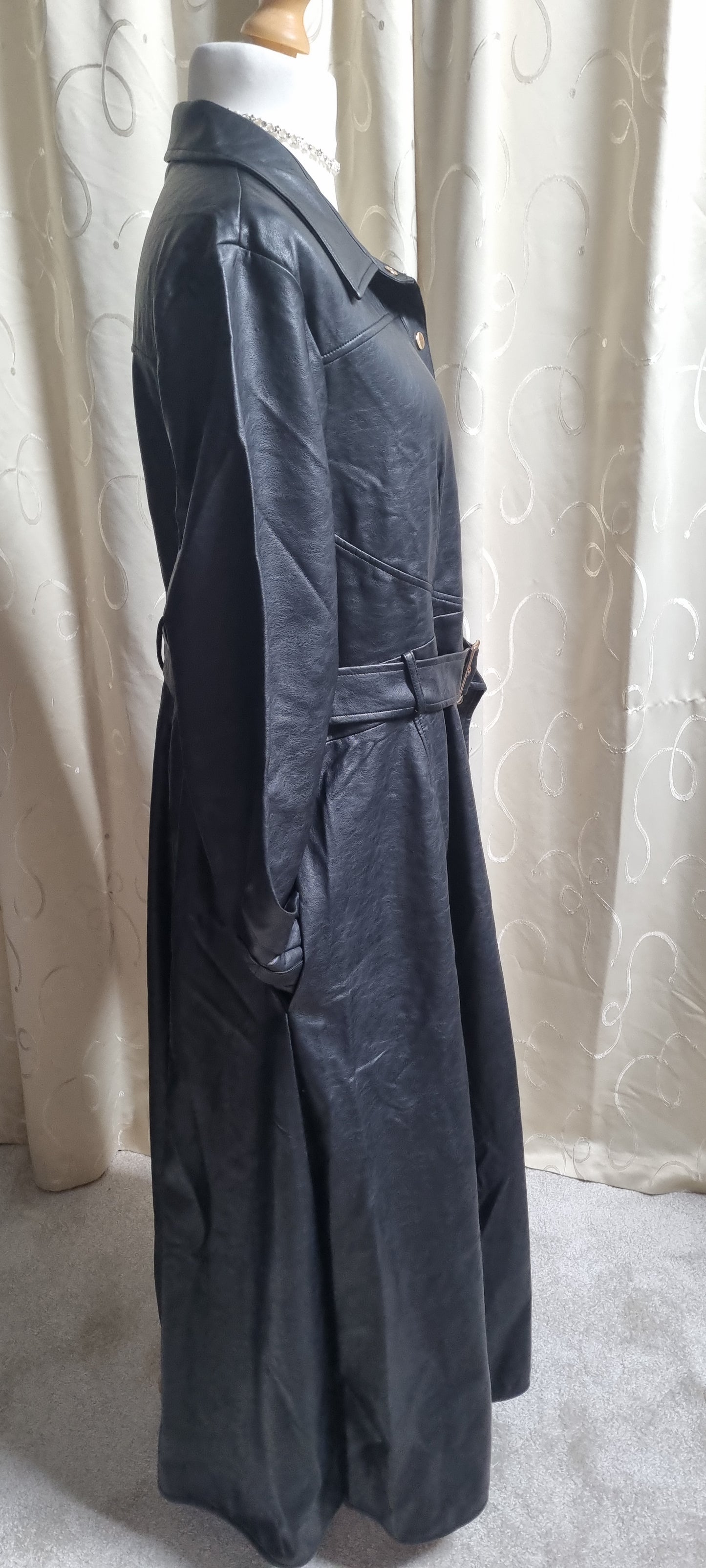Karen Millen faux leather shirt dress