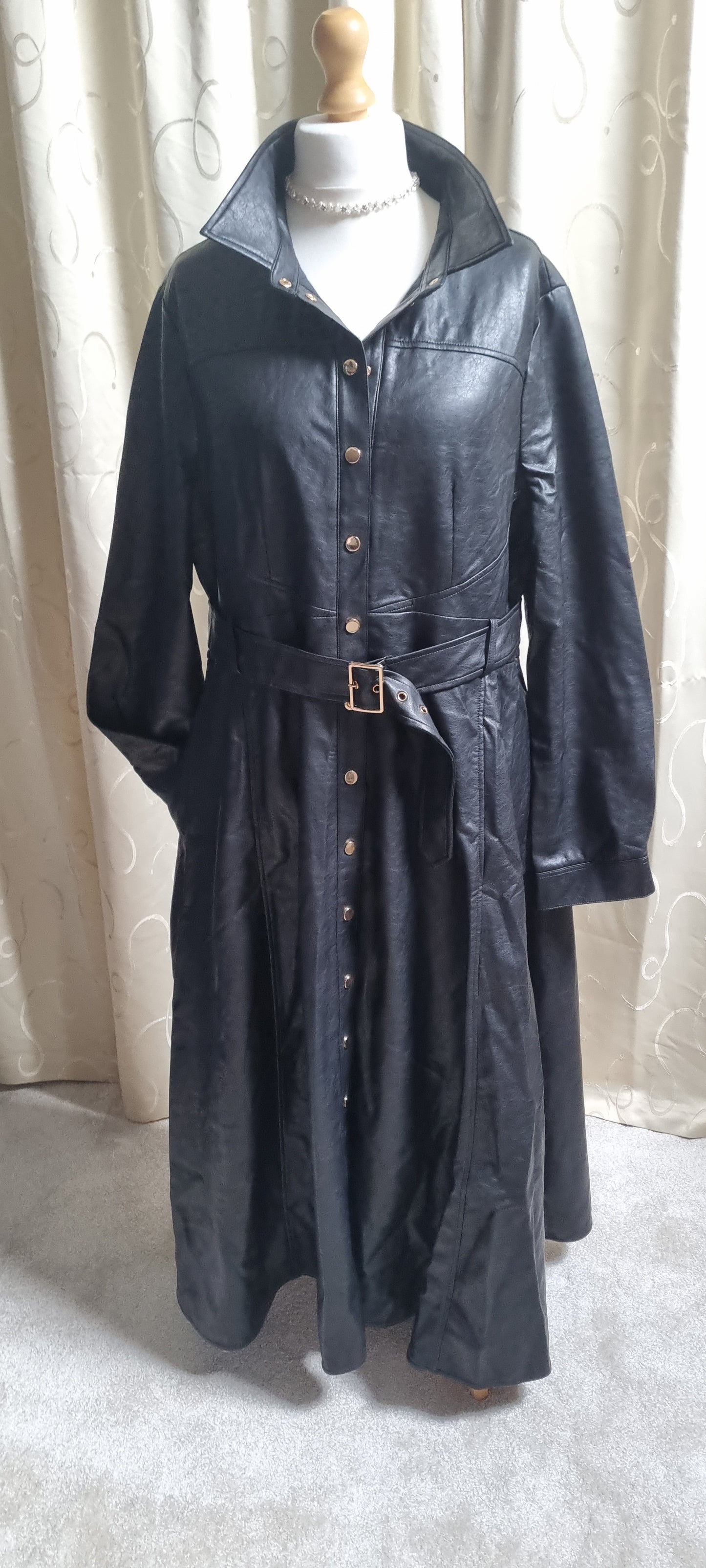 Karen Millen faux leather shirt dress