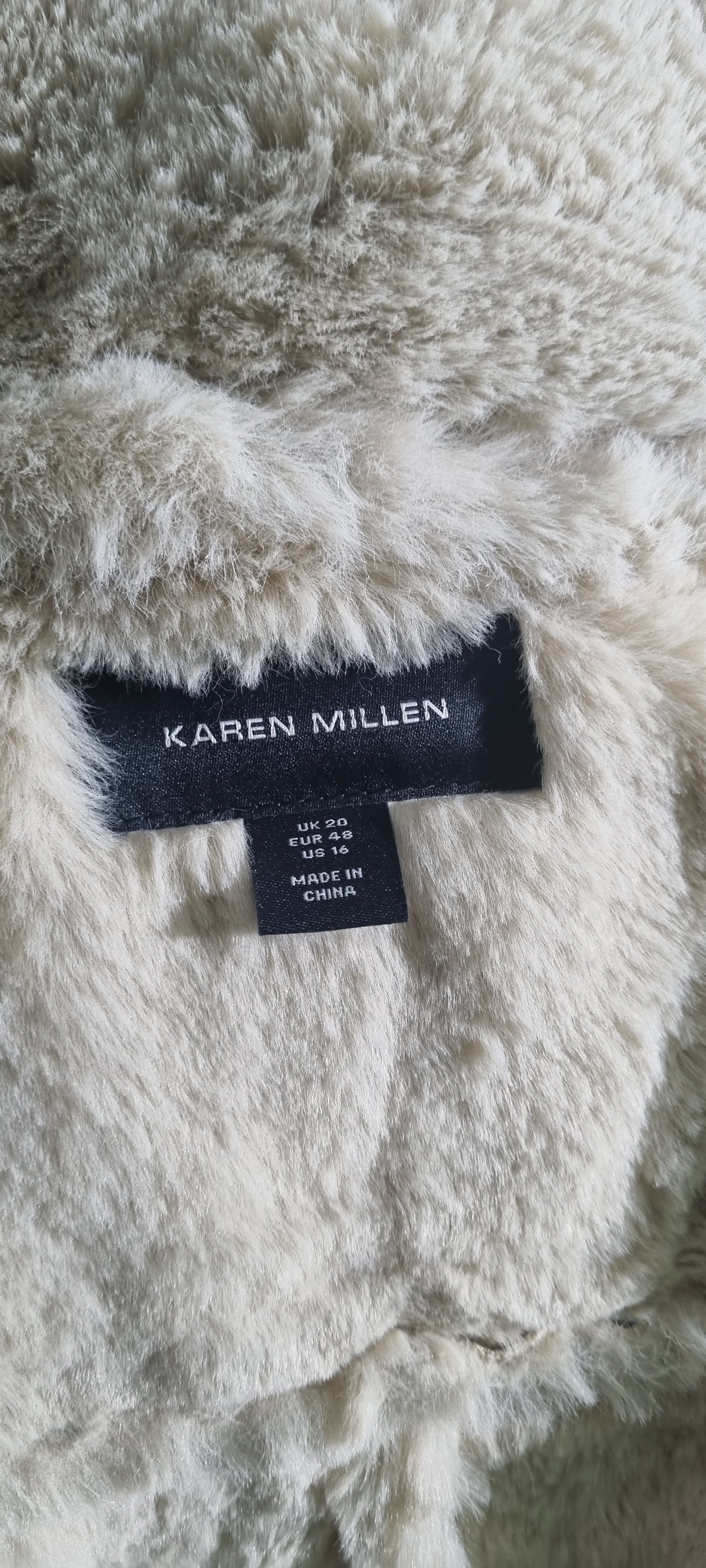 Karen Millen S20 Faux Shearling Jacket – Cream – Perfect Condition
