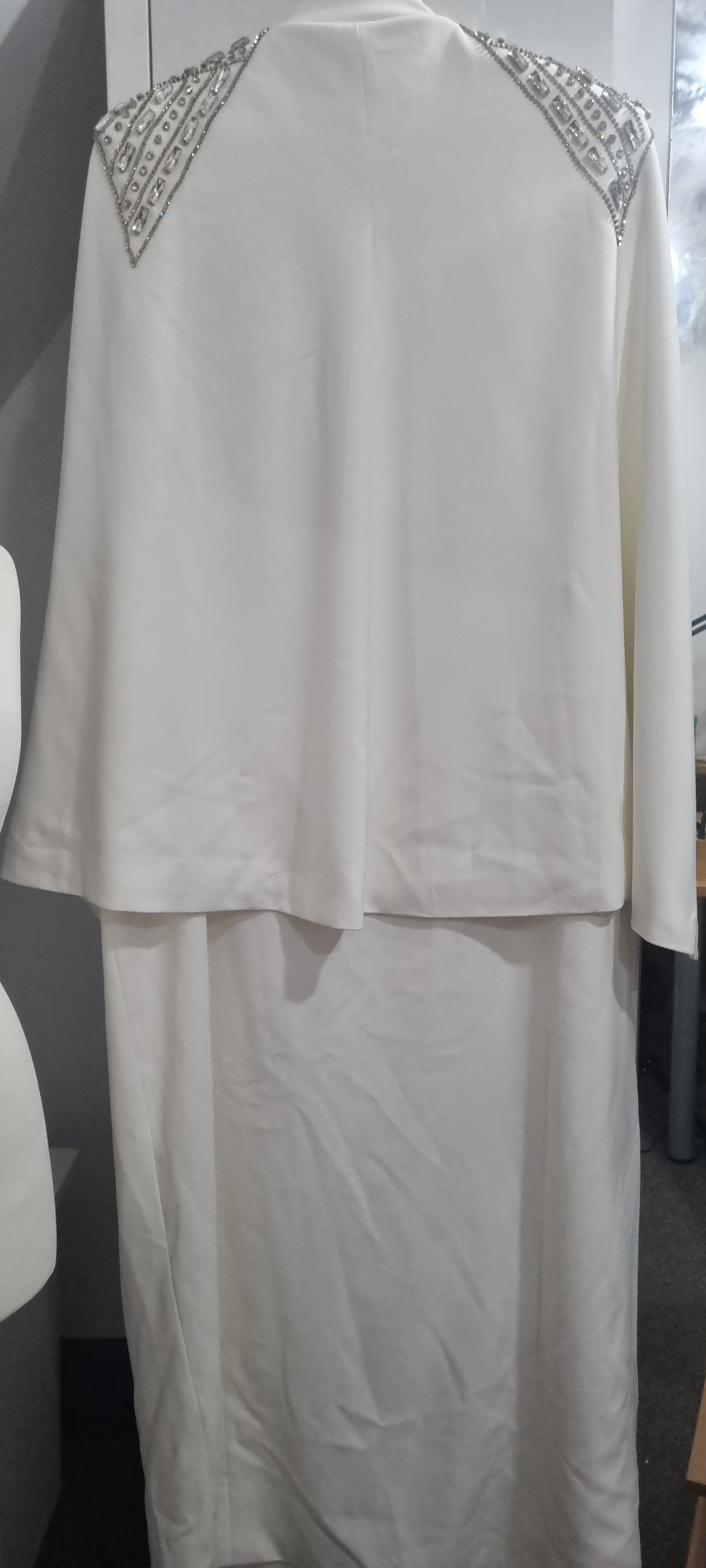 Karen Millen Plus Size 24 White Embellished Cape Maxi Dress – Formal, Prom, Wedding