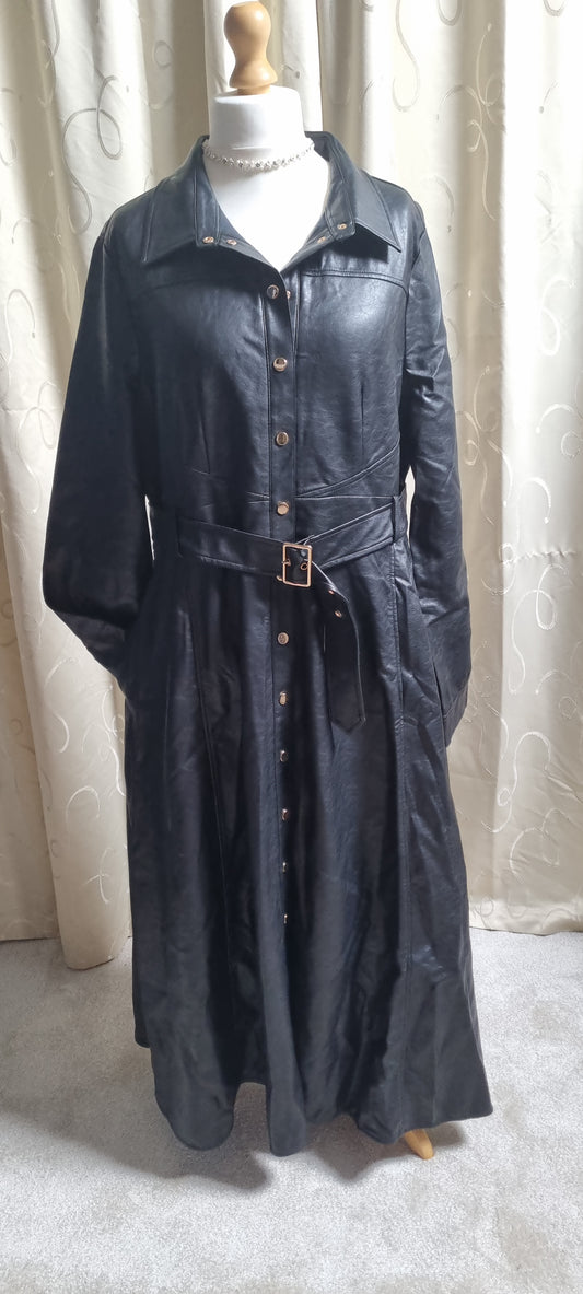 Karen Millen faux leather shirt dress