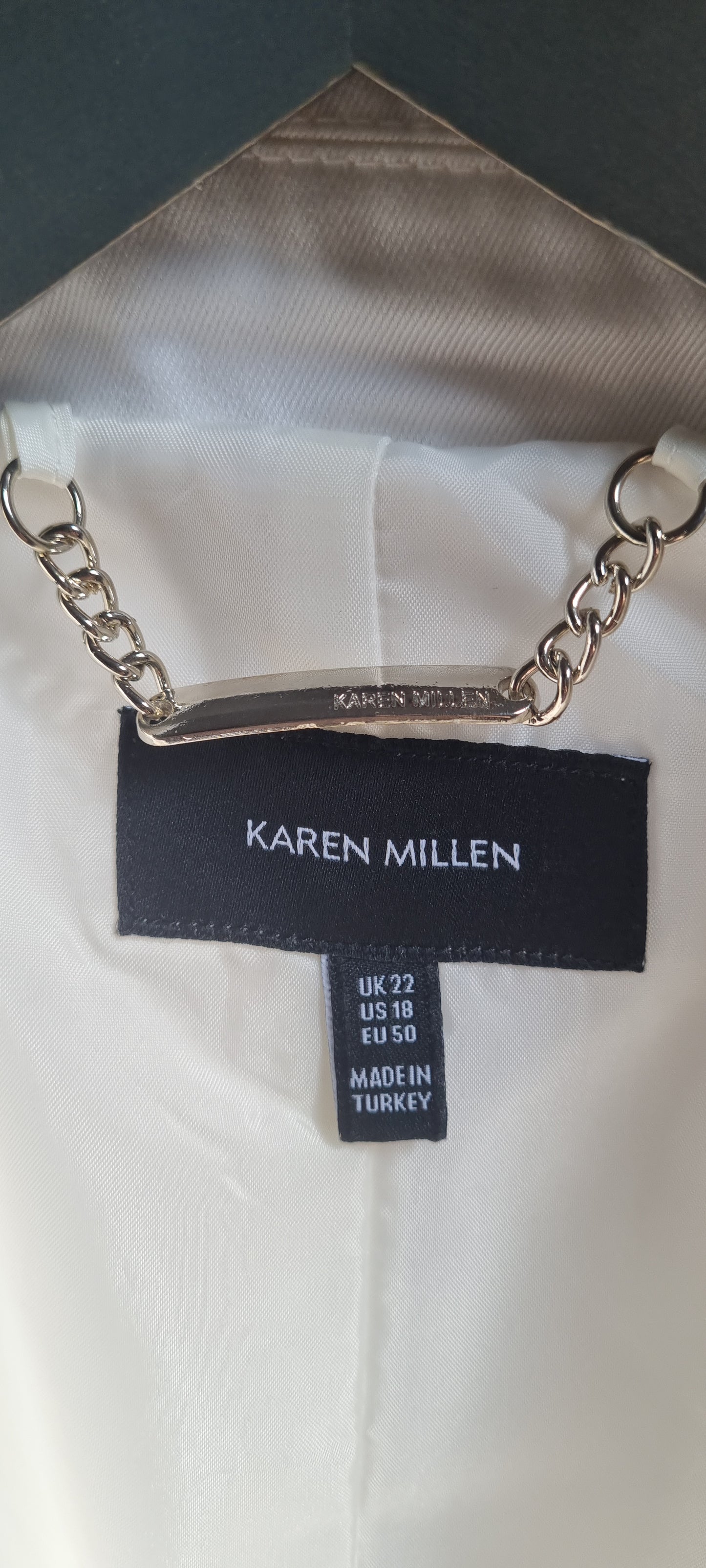 Karen Millen Belted Trench Coat Size 22 Beige Classic Collared Long Sleeve