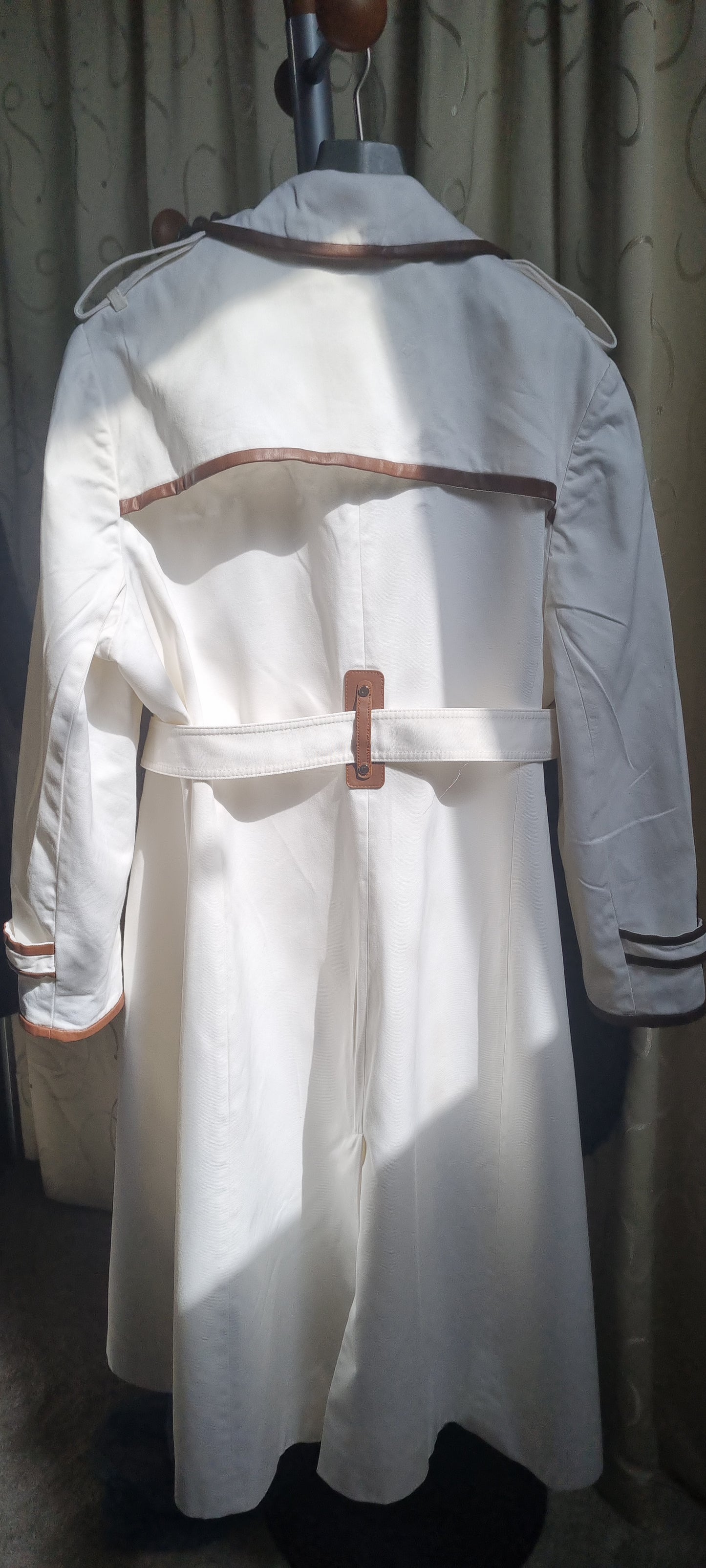 Karen Millen Belted Trench Coat Size 22 Beige Classic Collared Long Sleeve
