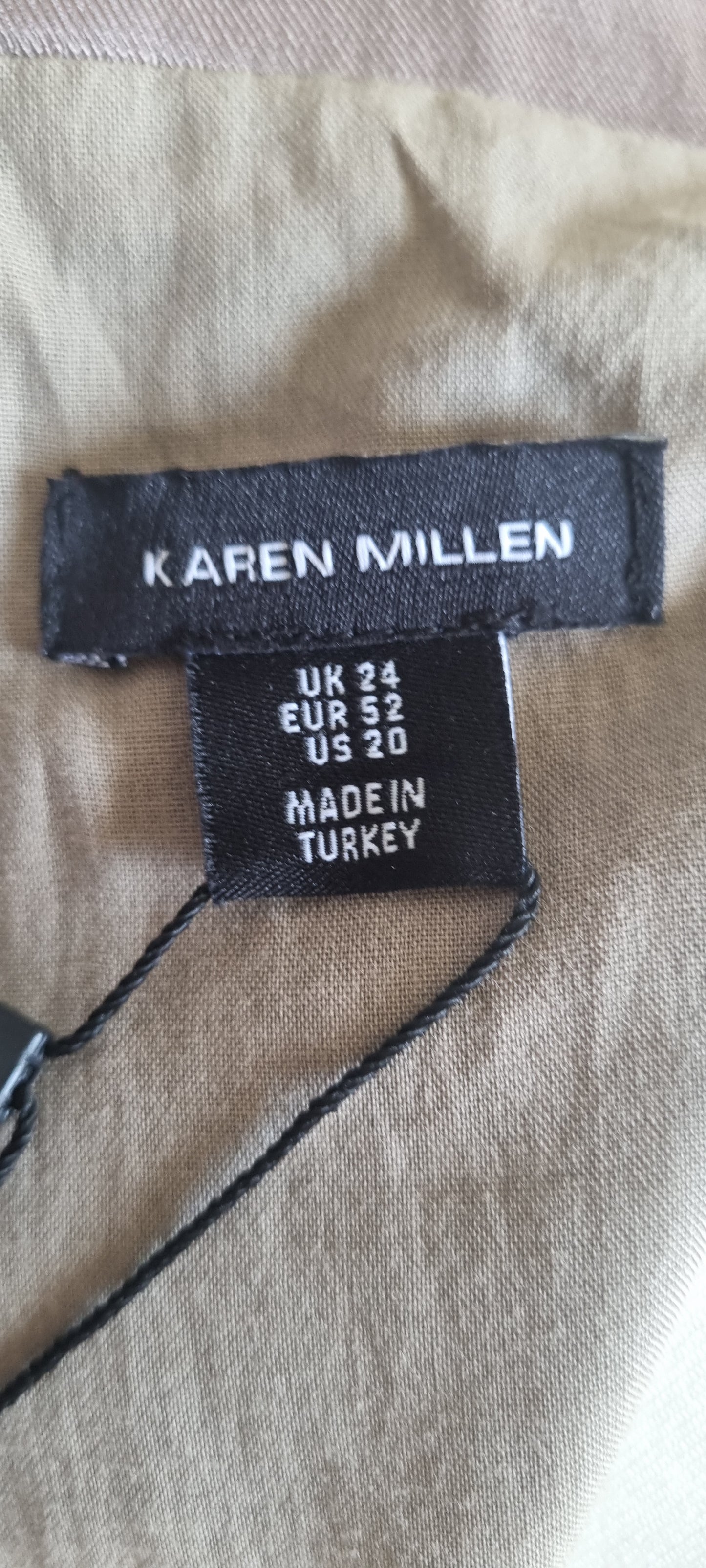 Karen Millen Linen Blend Midi Dress Size 24 Plus Collared Sleeveless Belted