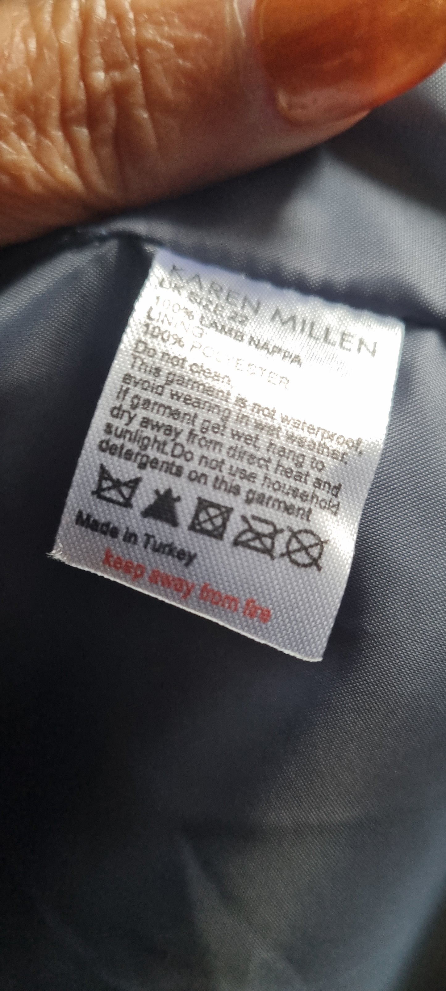 Karen Millen Real Leather Jacket Blue – Size 22 – Excellent Condition