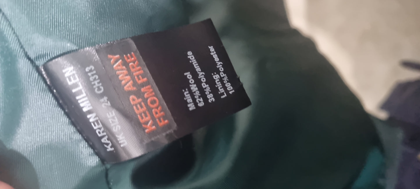 Karen Millen Size 24 Green Double-Breasted Coat