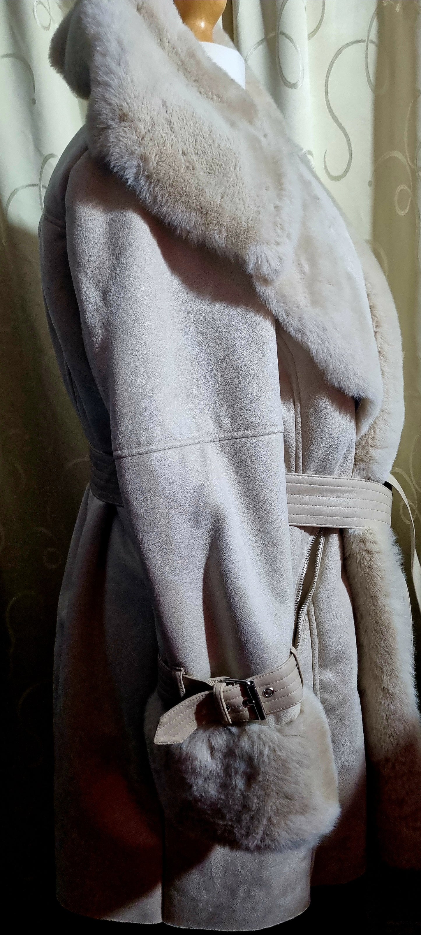 Karen Millen S20 Faux Shearling Jacket – Cream – Perfect Condition