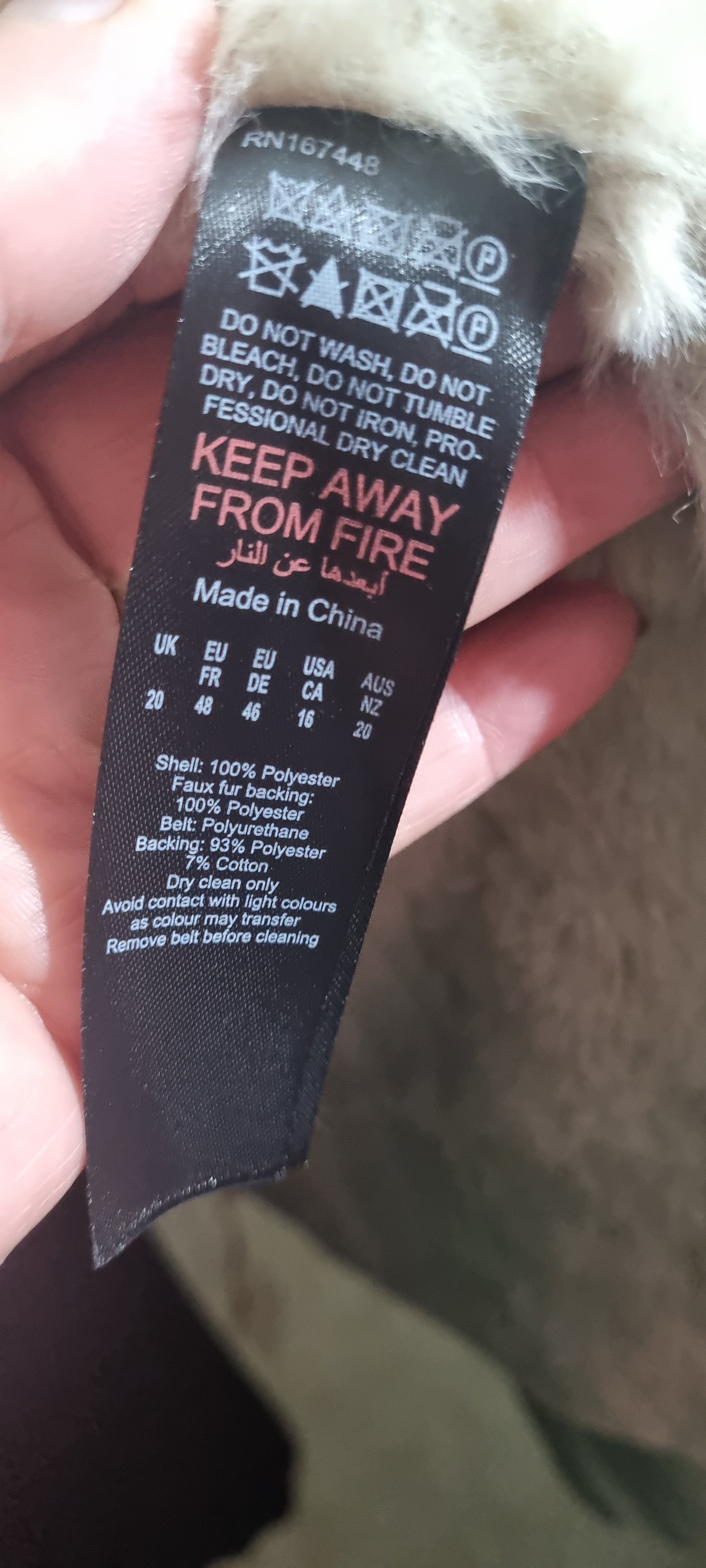 Karen Millen S20 Faux Shearling Jacket – Cream – Perfect Condition