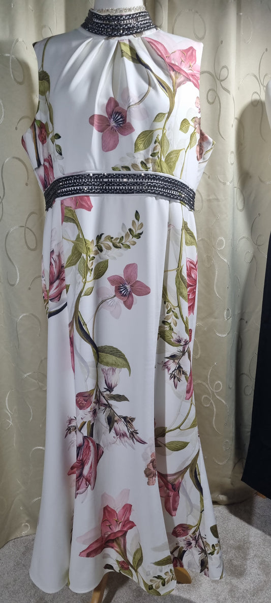Karen Millen Floral Embellished Maxi Dress Size 24