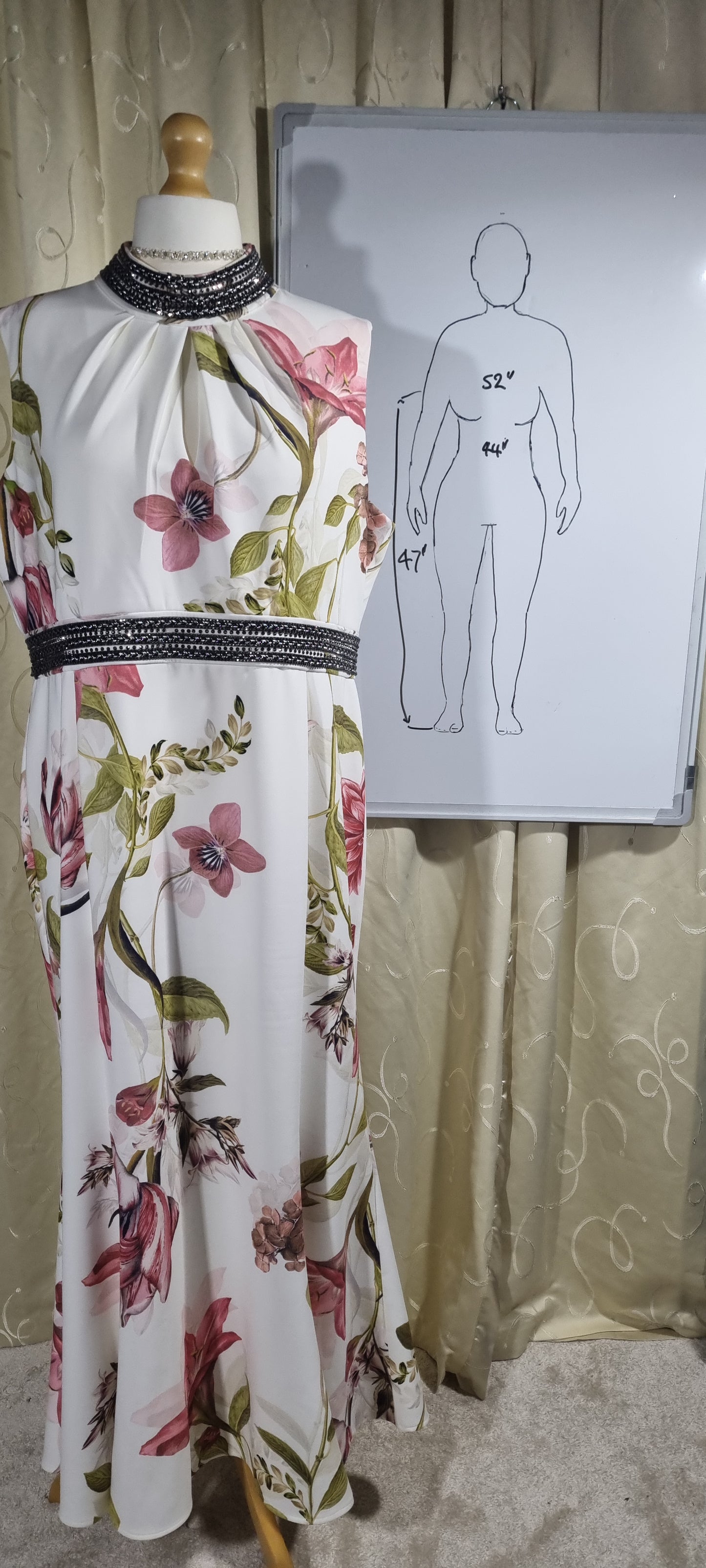Karen Millen Floral Embellished Maxi Dress Size 24