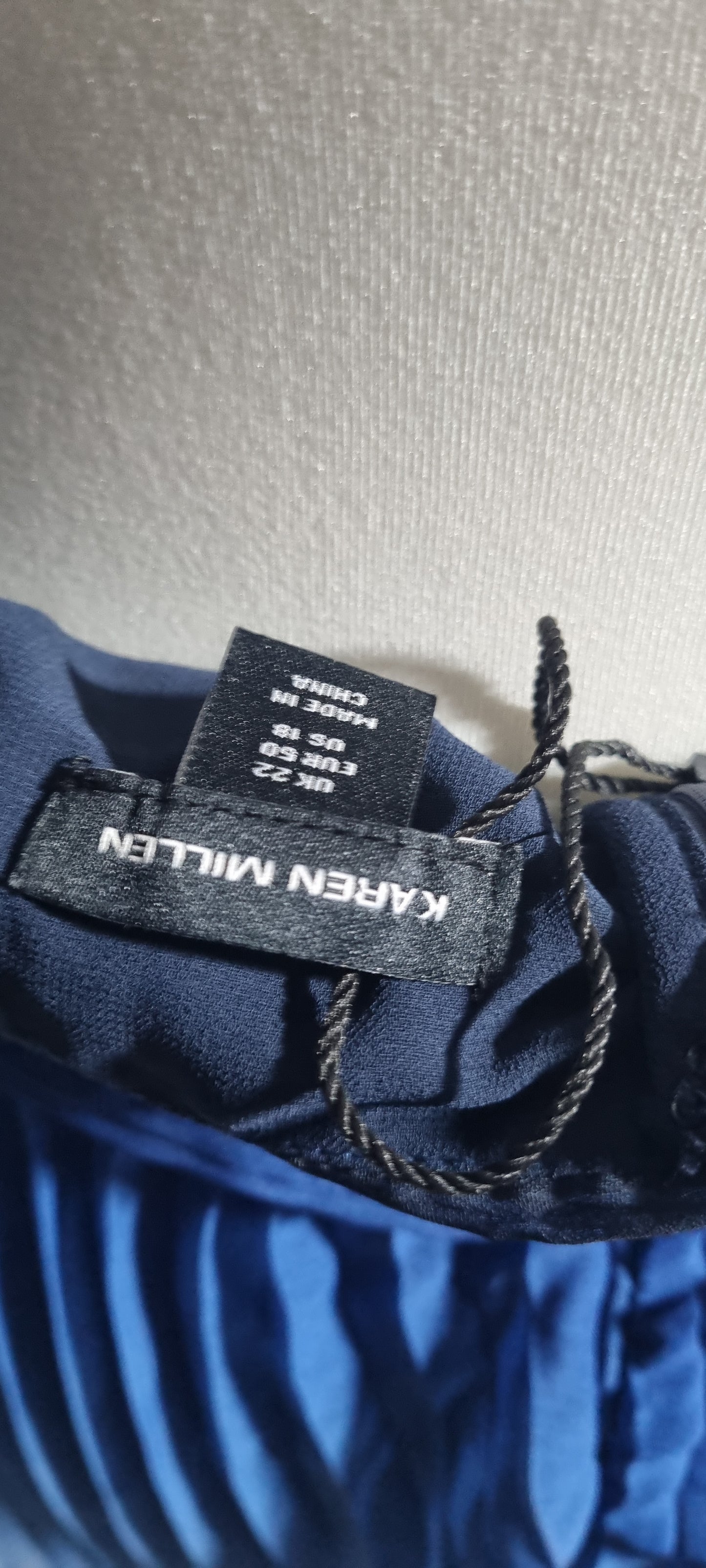 Karen Millen Blue Floral Pleated Maxi Dress – Size 22