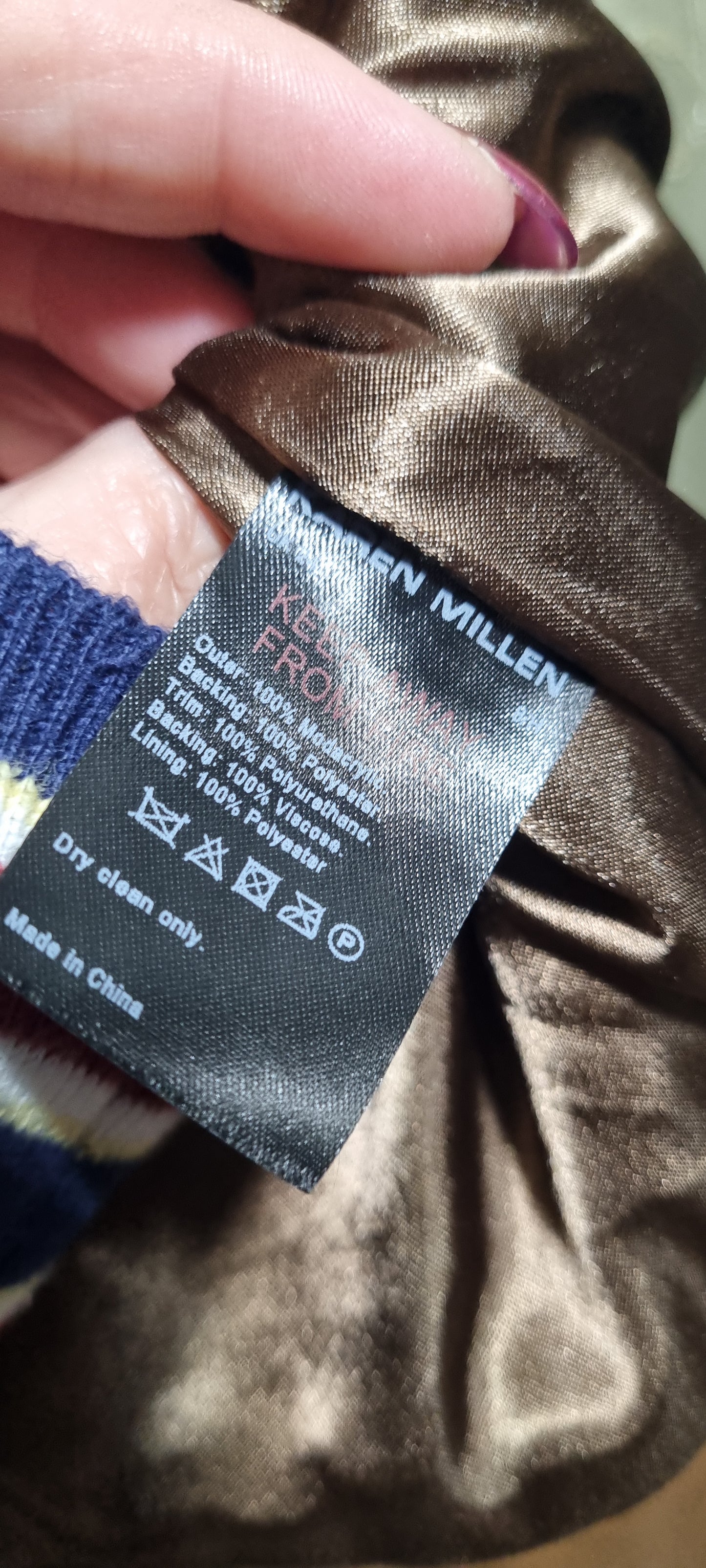 Karen Millen Brown Faux Fur & Leather-Effect Bomber Jacket – Size 24 – Excellent Condition