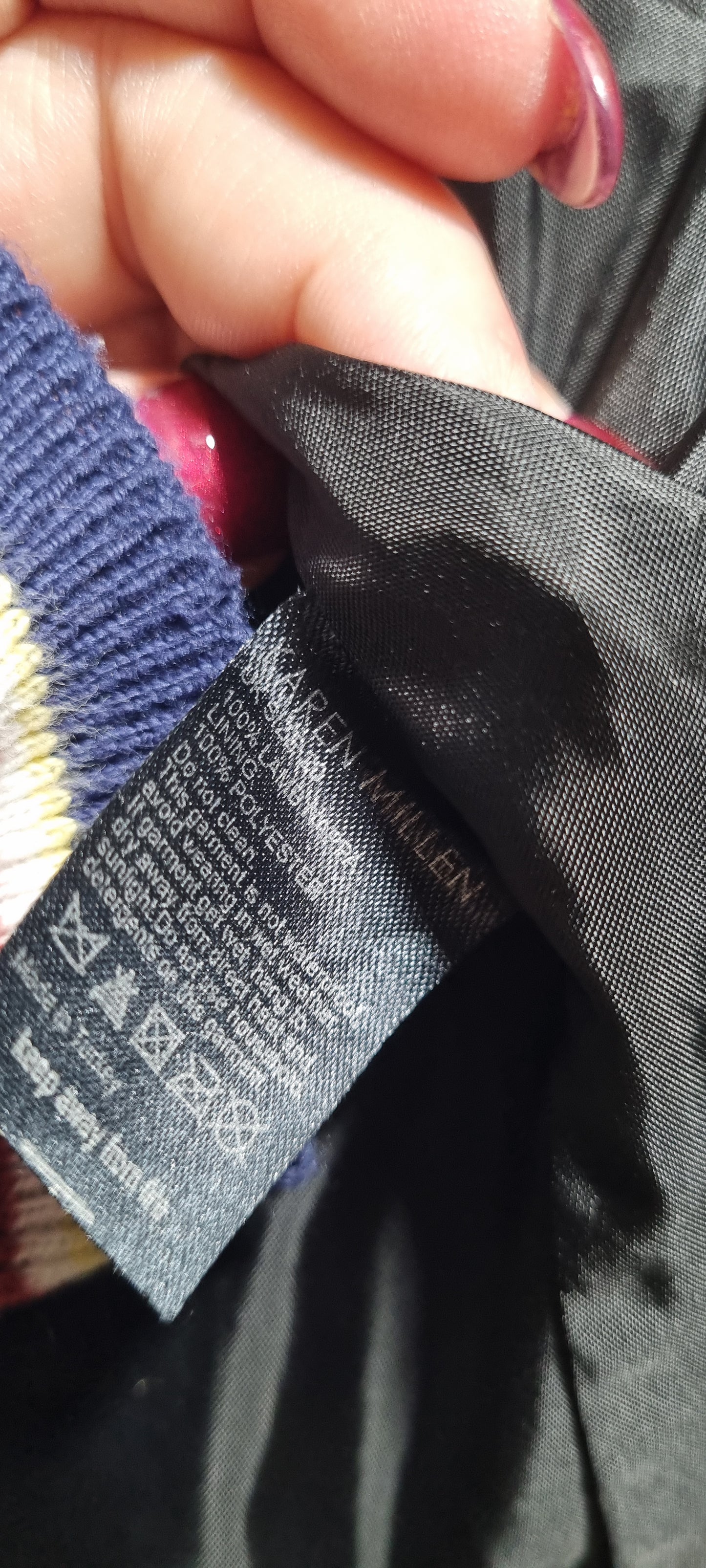 Karen Millen Black Quilted Real Leather Biker Jacket – Size 20 – Excellent Pre-Worn Condition