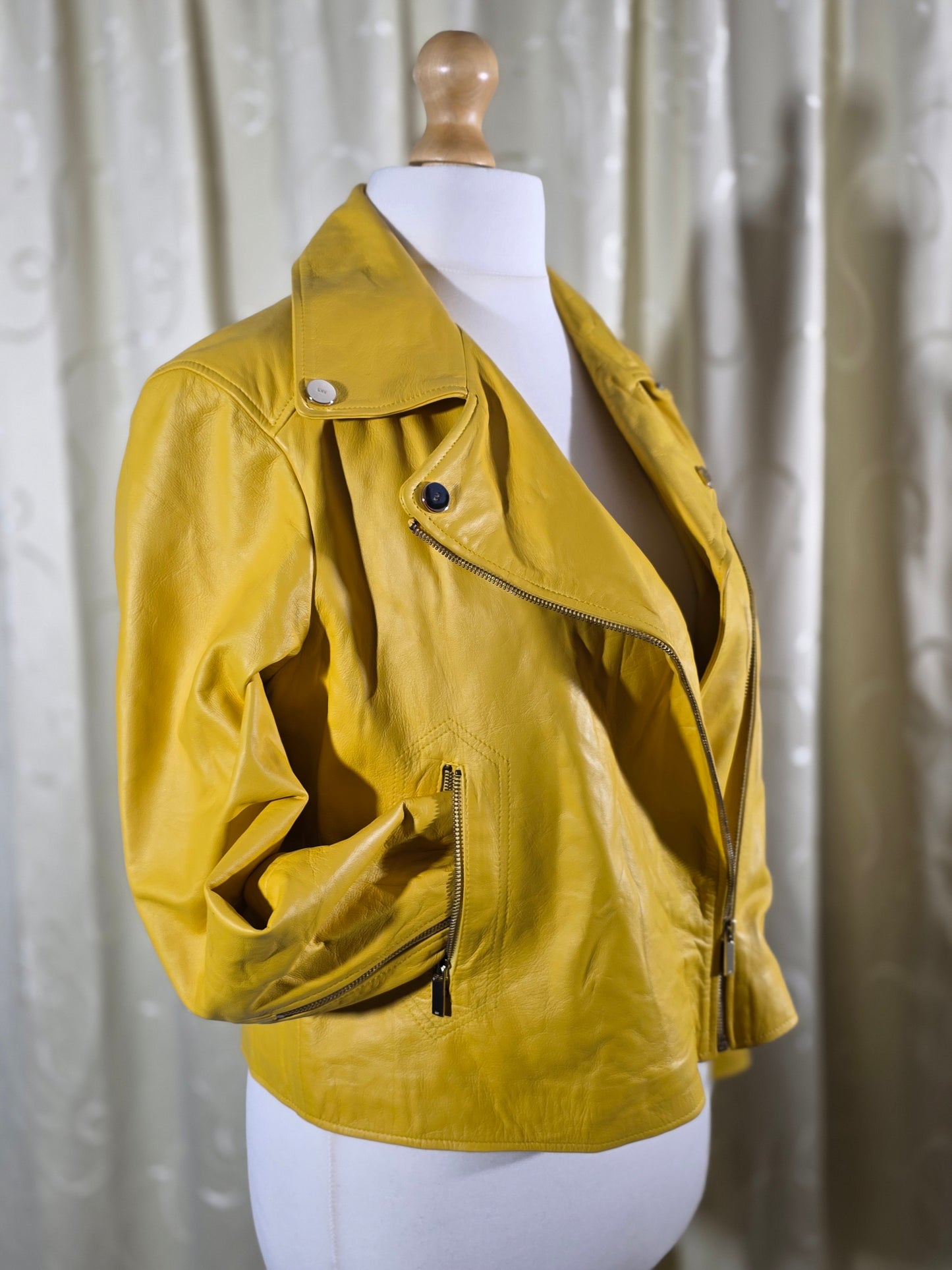 Karen Millen Real Leather Biker Jacket – Size UK 20 – Excellent Condition