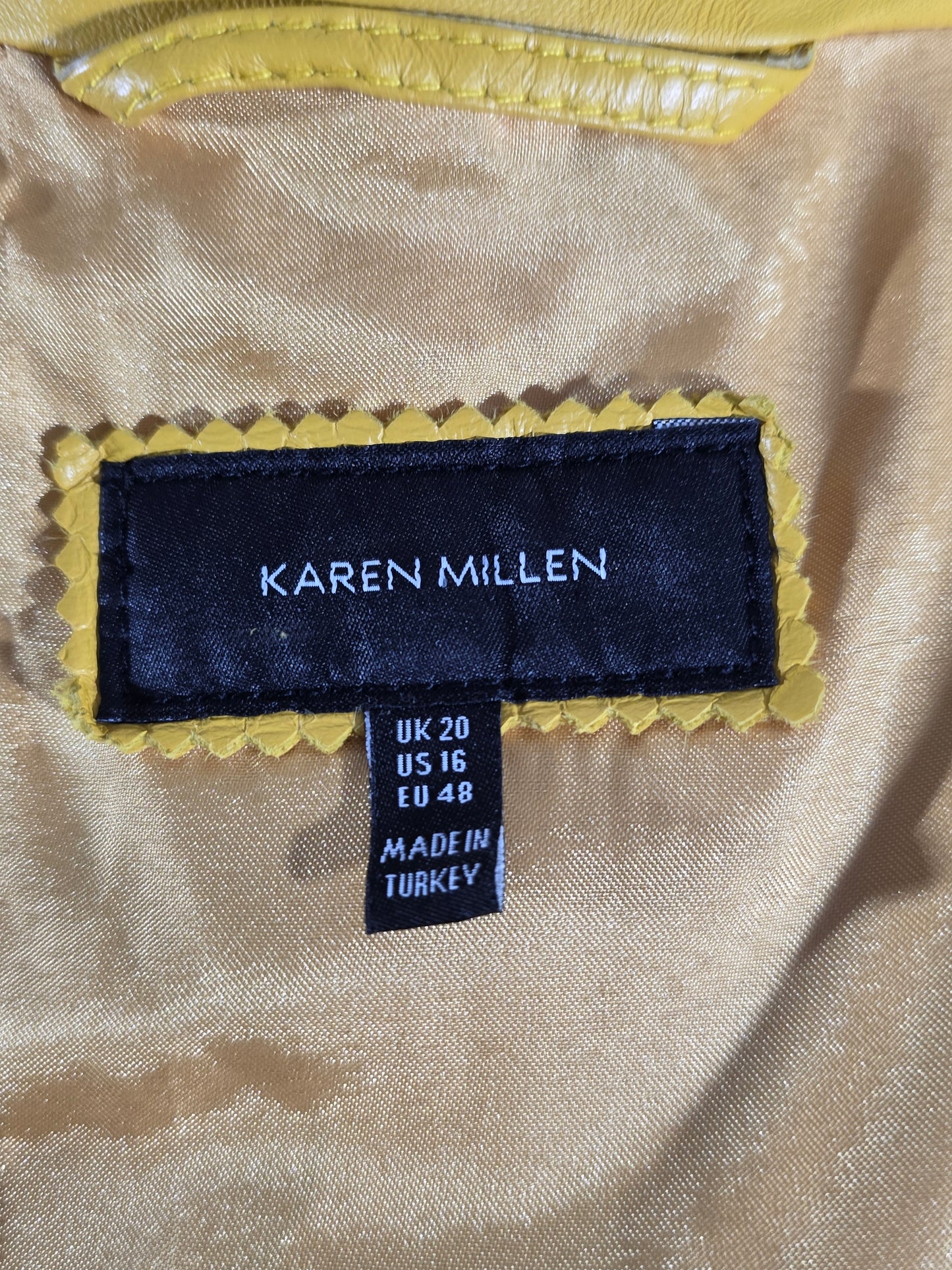 Karen Millen Real Leather Biker Jacket – Size UK 20 – Excellent Condition