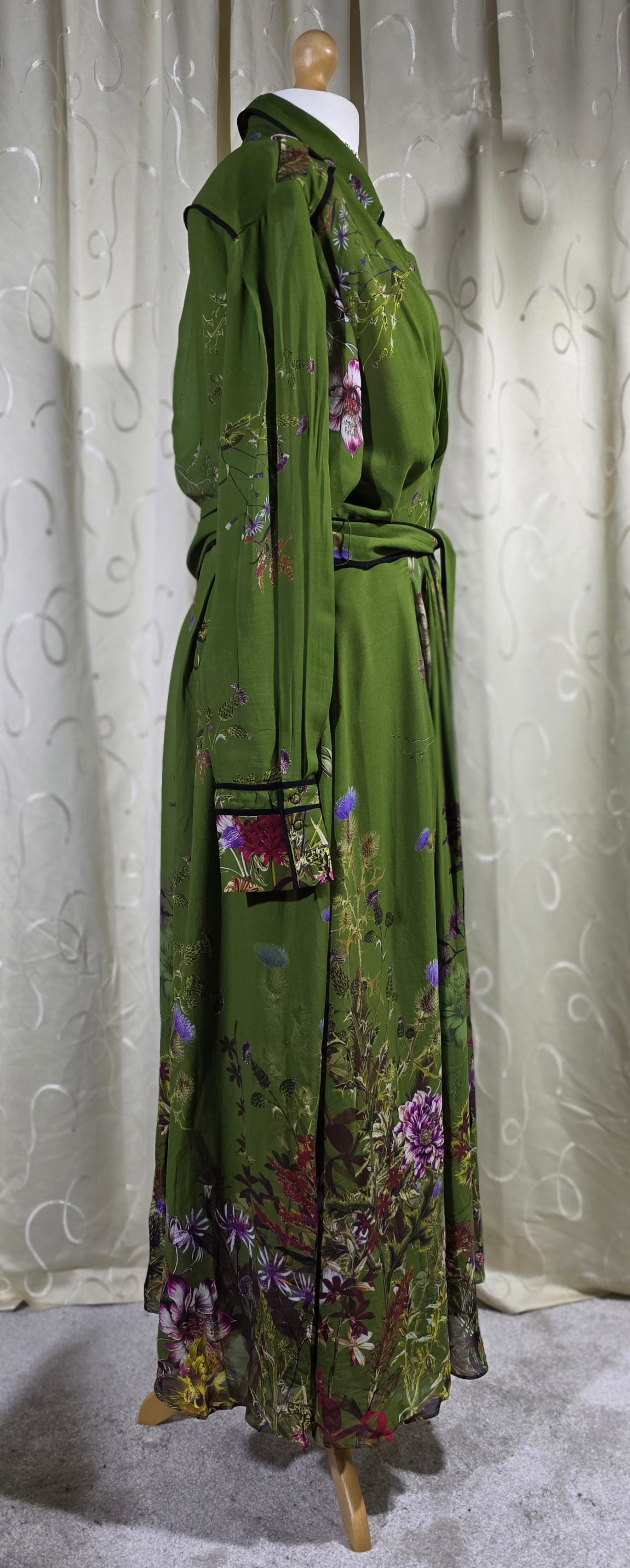 Karen Millen Green Floral Maxi Dress – Size UK 20 – Excellent Condition